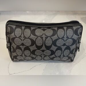 Coach Black and Gray Large Makeup Bag